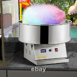 VEVOR Cotton Candy Machine 1050W Electric Commercial Floss Maker 19.7'' Silver