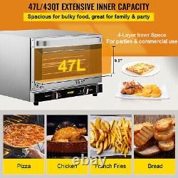 VEVOR Countertop Convection Oven Commercial Toaster Baker Stainless 43Qt 120V