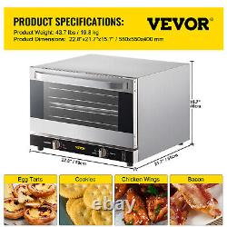 VEVOR Countertop Convection Oven Commercial Toaster Baker Stainless 43Qt 120V