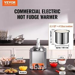 VEVOR Electric Cheese Dispenser with Pump, 2.3 Qt Commercial Hot Fudge Warmer