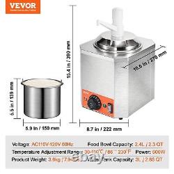 VEVOR Electric Cheese Dispenser with Pump, 2.3 Qt Commercial Hot Fudge Warmer