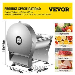 VEVOR Electric Commercial Vegetable Fruit (0-0.4) Adjustable Thickness Slicer