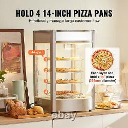 VEVOR Food Warmer Display for 14 Pizza, 4-Tier Commercial Pizza Warmer Electric