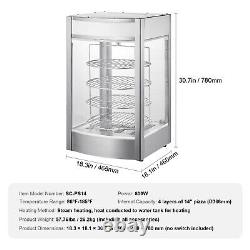 VEVOR Food Warmer Display for 14 Pizza, 4-Tier Commercial Pizza Warmer Electric