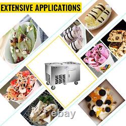 VEVOR Fried Ice Cream Roll Machine Commercial Ice Roll Maker Single Pan 6 Boxes