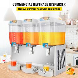 VEVOR Juice Dispenser Commercial 3Tank 54L Juice Beverage Refrigerated Dispenser