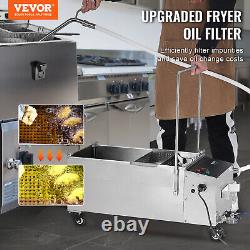 VEVOR Mobile Fryer Oil Filter Commercial Cooking Oil Filtration System 55L