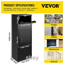 VEVOR Parcel Drop Box Freestanding Mailbox Lockable for Package Delivery Storage