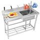 Vevor Stainless Steel Commercial Utility & Prep Sink Single Bowl Withworkbench