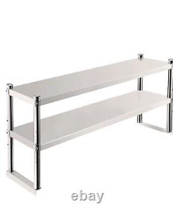 VEVOR Stainless Steel Commercial Wide Double Overshelf 12x36 for Prep Table