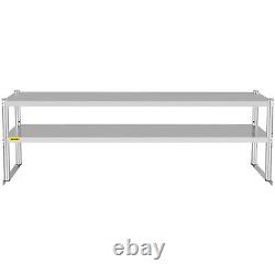 VEVOR Stainless Steel Commercial Wide Double Overshelf 72X 12 for Prep Table