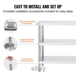 VEVOR Stainless Steel Food Prep Table Commercial Kitchen 1424/1848/1460 in