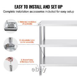 VEVOR Stainless Steel Food Prep Table Commercial Kitchen Work Table 18x48