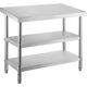 Vevor Stainless Steel Table Commercial Prep 2 Adjustable Shelf Hd Kitchen Garage
