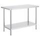 Vevor Stainless Steel Work Prep Table Commercial Worktable Food Prep 24x48x34in