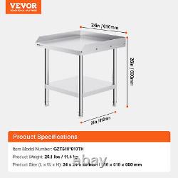 VEVOR Stainless Steel Work Table 24x24 Commercial Food Prep Table Restaurant