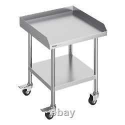 VEVOR Stainless Steel Work Table 24x24 Commercial Food Prep Table With 4 Casters