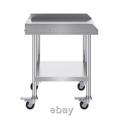 VEVOR Stainless Steel Work Table 24x24 Commercial Food Prep Table With 4 Casters