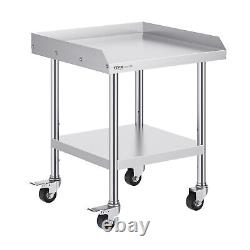 VEVOR Stainless Steel Work Table 24x24 Commercial Food Prep Table With 4 Casters