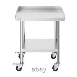 VEVOR Stainless Steel Work Table 24x24 Commercial Food Prep Table With 4 Casters