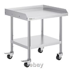 VEVOR Stainless Steel Work Table 24x28 Commercial Food Prep Table With 4 Casters