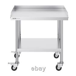 VEVOR Stainless Steel Work Table 24x28 Commercial Food Prep Table With 4 Casters