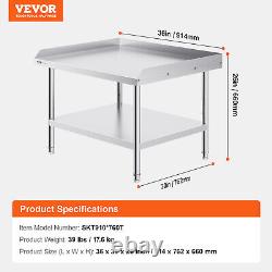 VEVOR Stainless Steel Work Table 30x36 Commercial Food Prep Table Restaurant