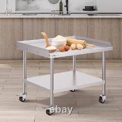 VEVOR Stainless Steel Work Table 30x36 Commercial Food Prep Table With 4 Casters