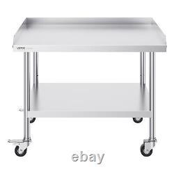 VEVOR Stainless Steel Work Table 30x36 Commercial Food Prep Table With 4 Casters