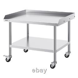 VEVOR Stainless Steel Work Table 30x36 Commercial Food Prep Table With 4 Casters