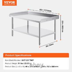 VEVOR Stainless Steel Work Table 30x48 Commercial Food Prep Table Restaurant