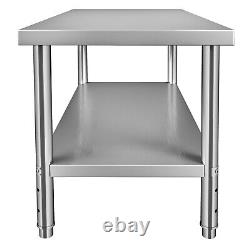 VEVOR Stainless Steel Work Table 48x30 in Commercial Food Prep Table Undershelf