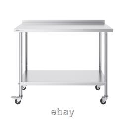 VEVOR Stainless Steel Work Table Commercial Food Prep 24x24/15/30/36/48/60 in