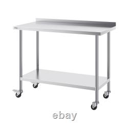 VEVOR Stainless Steel Work Table Commercial Food Prep 24x24/15/30/36/48/60 in