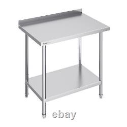 VEVOR Stainless Steel Work Table Commercial Kitchen Work Food Prep Table 24x36