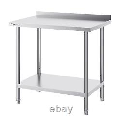 VEVOR Stainless Steel Work Table Commercial Kitchen Work Food Prep Table 24x36