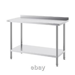 VEVOR Stainless Steel Work Table Commercial Kitchen Work Food Prep Table 24x48