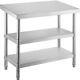 Vevor Stainless Steel Work Table Double Shelves 48x18 Commercial Kitchen Bbq