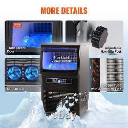 VEVORbrand Commercial Ice Maker, 70 lbs/24 hours, includes water filter and drain