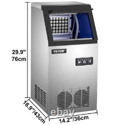 Vevor 120 Lb. / 24H Commercial Ice Maker Machine Auto Clean Freestanding, Silver