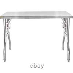 Vevor Kitchen Utility Table 48x30 in. Folding Table With 220 lb. Load Commercial