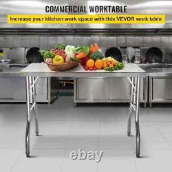 Vevor Kitchen Utility Table 48x30 in. Folding Table With 220 lb. Load Commercial